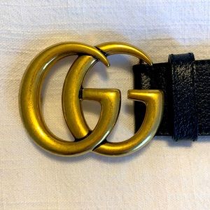Gucci Wide GG Black Leather Belt